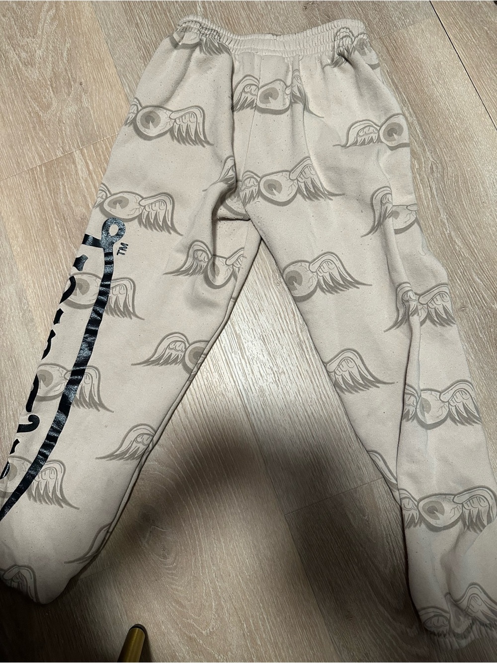 Von Dutch Kids Beige Graphic Jogger Pants with Wing Print